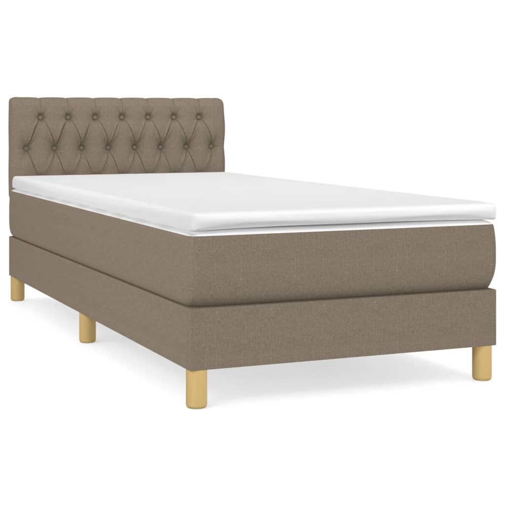 Sommier à lattes de lit avec matelas Taupe 90x190 cm Tissu