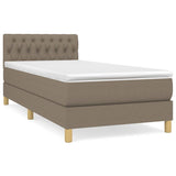 Sommier à lattes de lit avec matelas Taupe 90x200 cm Tissu