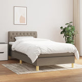 Sommier à lattes de lit avec matelas Taupe 90x200 cm Tissu