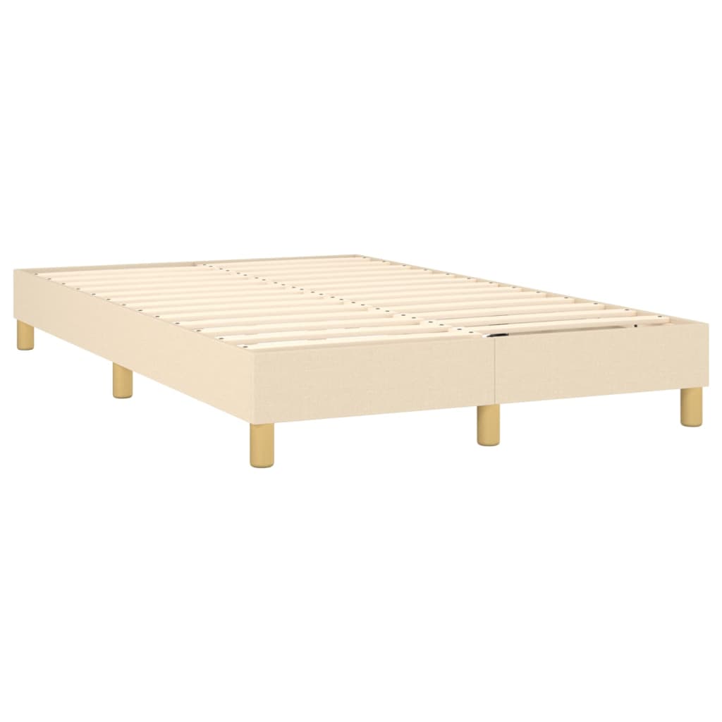 Sommier à lattes de lit avec matelas Crème 120x200 cm Tissu