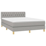 Sommier à lattes de lit avec matelas Gris clair 140x190cm Tissu