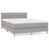 Sommier à lattes de lit avec matelas Gris clair 140x200cm Tissu