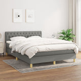 Sommier à lattes de lit avec matelas Gris foncé 140x200cm Tissu