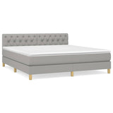 Sommier à lattes de lit avec matelas Gris clair 160x200cm Tissu