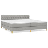 Sommier à lattes de lit avec matelas Gris clair 200x200cm Tissu