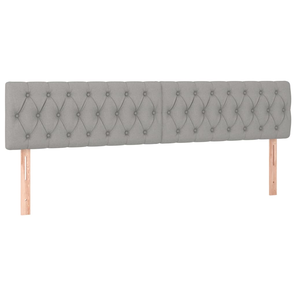 Sommier à lattes de lit avec matelas Gris clair 200x200cm Tissu