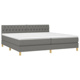 Sommier à lattes de lit avec matelas Gris foncé 200x200cm Tissu