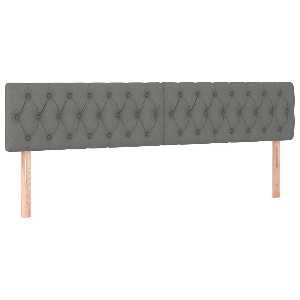 Sommier à lattes de lit avec matelas Gris foncé 200x200cm Tissu