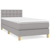 Sommier à lattes de lit avec matelas Gris clair 80x200 cm Tissu