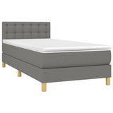 Sommier à lattes de lit avec matelas Gris foncé 80x200 cm Tissu