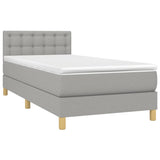 Sommier à lattes de lit avec matelas Gris clair 90x200 cm Tissu