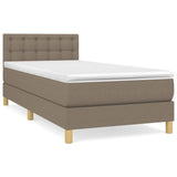 Sommier à lattes de lit avec matelas Taupe 90x200 cm Tissu