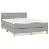 Sommier à lattes de lit avec matelas Gris clair 140x190cm Tissu