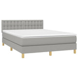 Sommier à lattes de lit avec matelas Gris clair 140x190cm Tissu