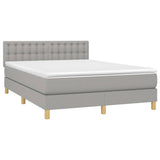 Sommier à lattes de lit avec matelas Gris clair 140x200cm Tissu