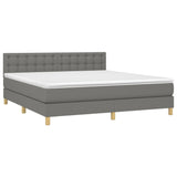 Sommier à lattes de lit avec matelas Gris foncé 160x200cm Tissu