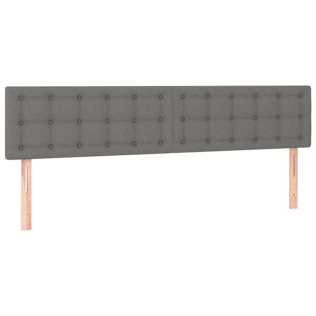 Sommier à lattes de lit avec matelas Gris foncé 200x200cm Tissu