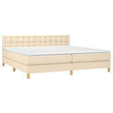 Sommier à lattes de lit avec matelas Crème 200x200 cm Tissu