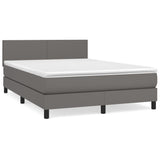 Sommier à lattes de lit avec matelas Gris 140x190 cm Similicuir