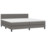 Sommier à lattes de lit avec matelas Gris 200x200 cm Similicuir