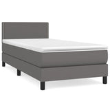 Sommier à lattes de lit avec matelas Gris 90x200 cm Similicuir