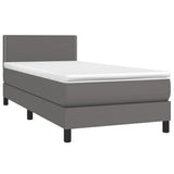 Sommier à lattes de lit avec matelas Gris 90x200 cm Similicuir