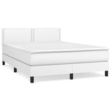 Sommier à lattes de lit avec matelas Blanc 140x190cm Similicuir