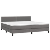 Sommier à lattes de lit avec matelas Gris 200x200 cm Similicuir