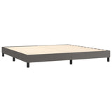 Sommier à lattes de lit avec matelas Gris 200x200 cm Similicuir