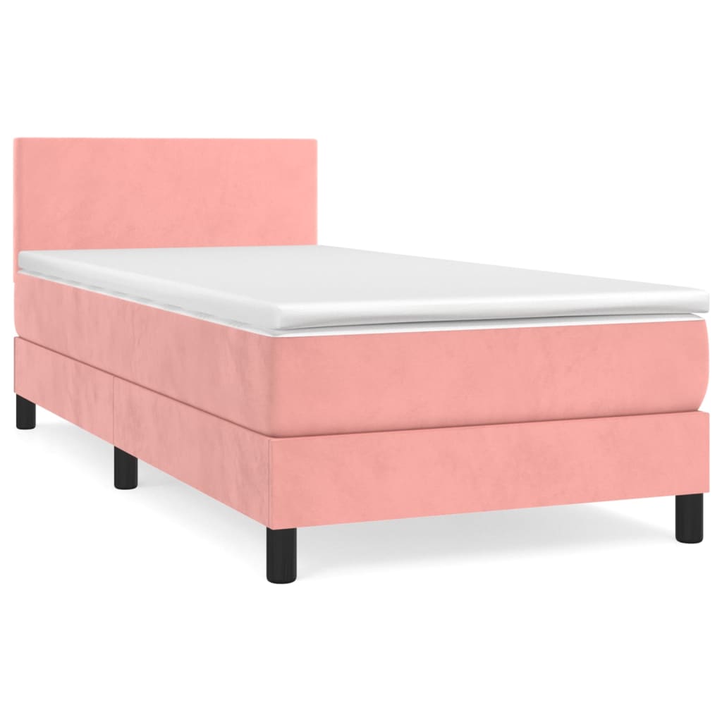 Sommier à lattes de lit avec matelas Rose 90x190 cm Velours