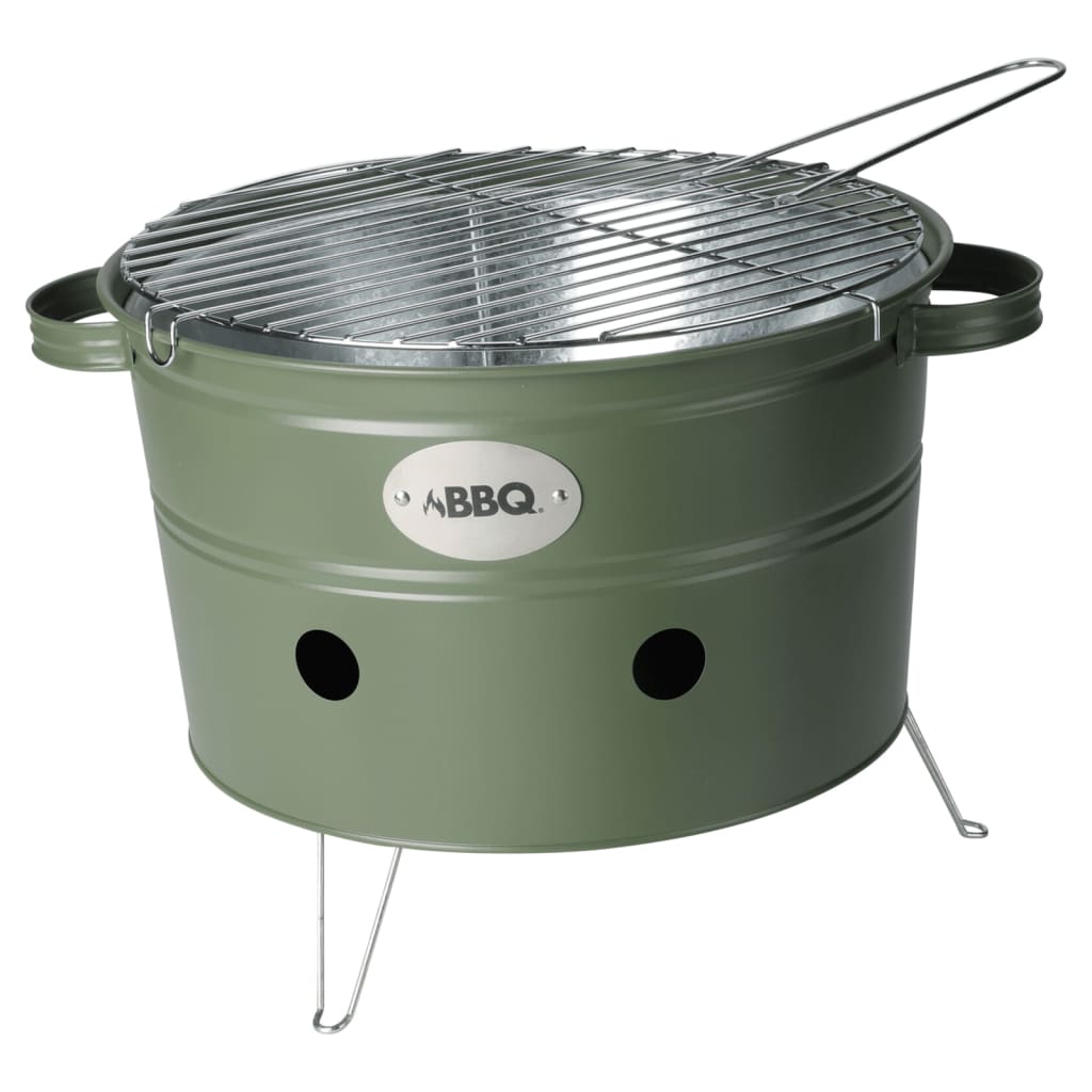 ProGarden Barbecue Bucket with 2 Handles 34.5 cm Matte Olive Green