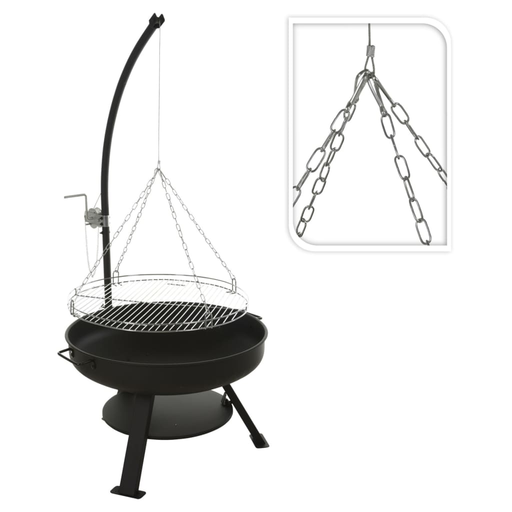 ProGarden Bol à feu avec grille de barbecue VAGGAN 60 cm