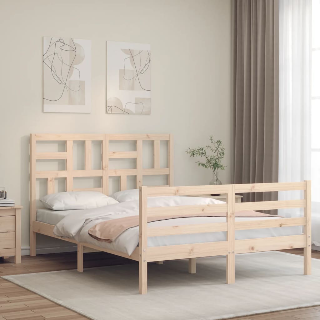 Cadre de lit sans matelas 140x200 cm bois massif