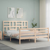 Solid wood bed frame without mattress