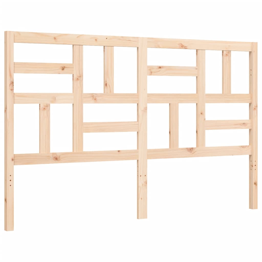 Solid wood bed frame without mattress