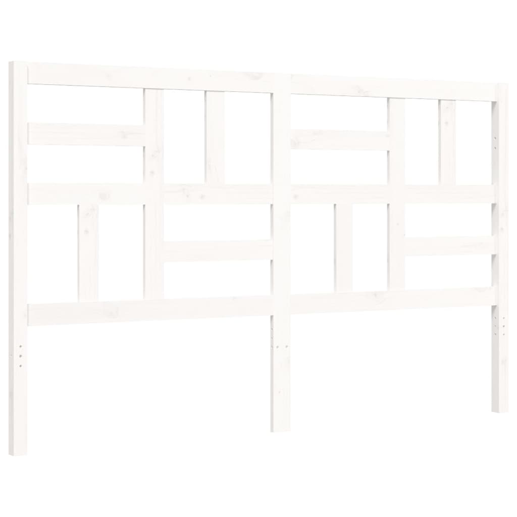 Cadre de lit sans matelas blanc bois de pin massif