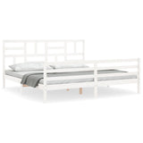 Cadre de lit sans matelas blanc 200x200 cm bois massif