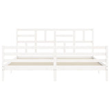 Cadre de lit sans matelas blanc 200x200 cm bois massif