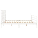 Cadre de lit sans matelas blanc 200x200 cm bois massif