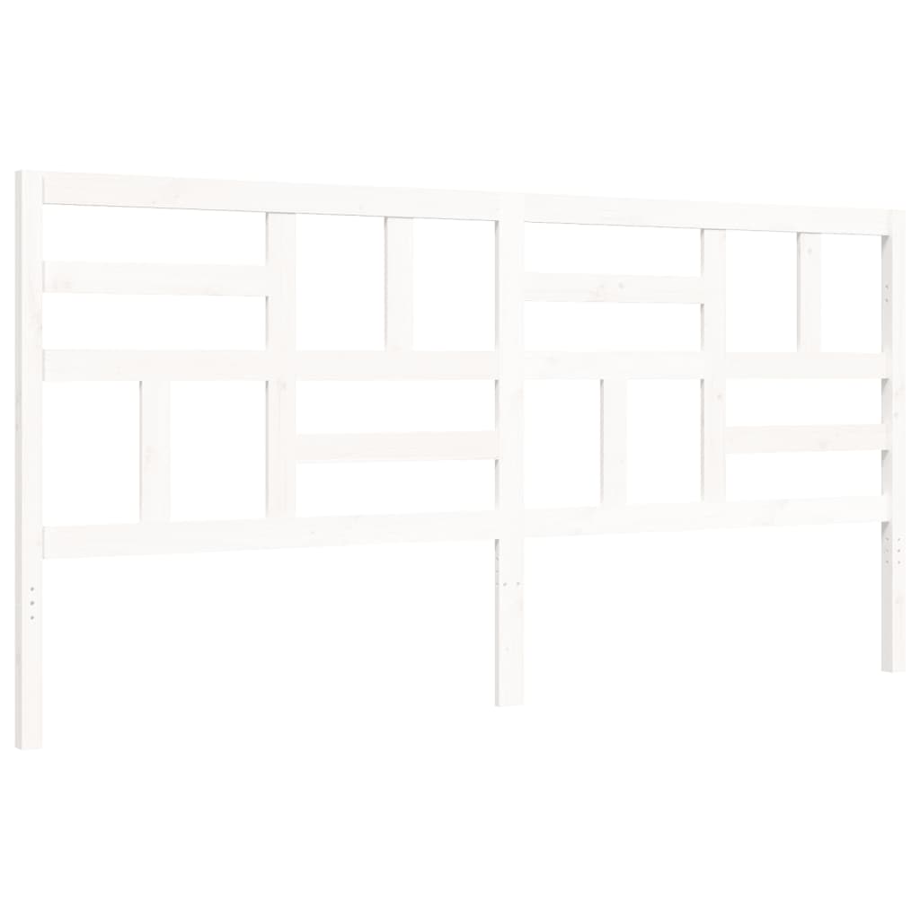 Cadre de lit sans matelas blanc 200x200 cm bois massif