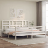 Cadre de lit sans matelas blanc 200x200 cm bois massif