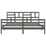 Cadre de lit sans matelas gris 200x200 cm bois massif