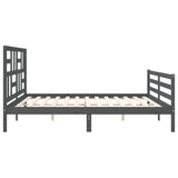 Cadre de lit sans matelas gris 200x200 cm bois massif