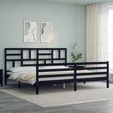 Cadre de lit sans matelas noir 200x200 cm bois massif