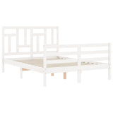 Cadre de lit sans matelas blanc bois massif