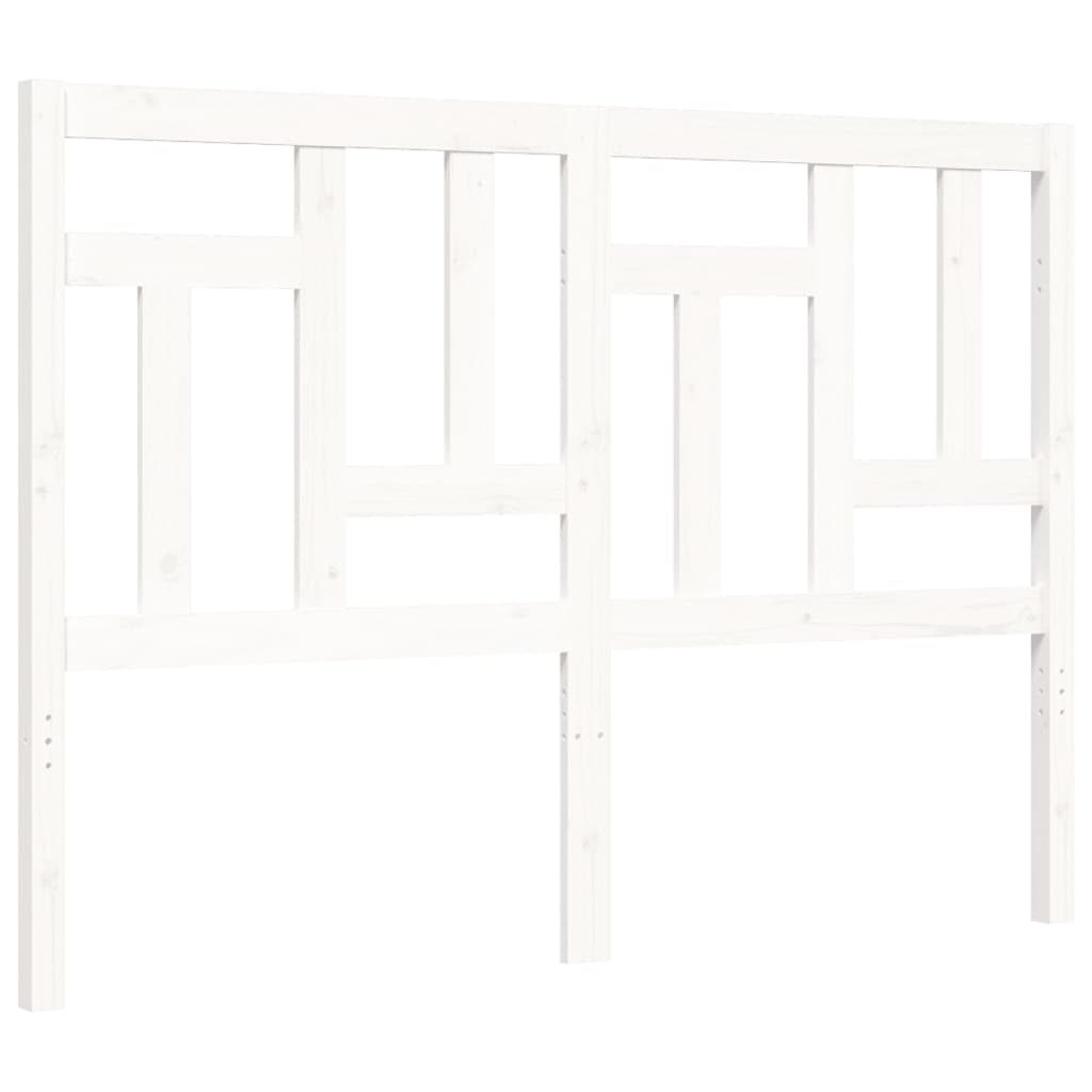 Cadre de lit sans matelas blanc bois massif