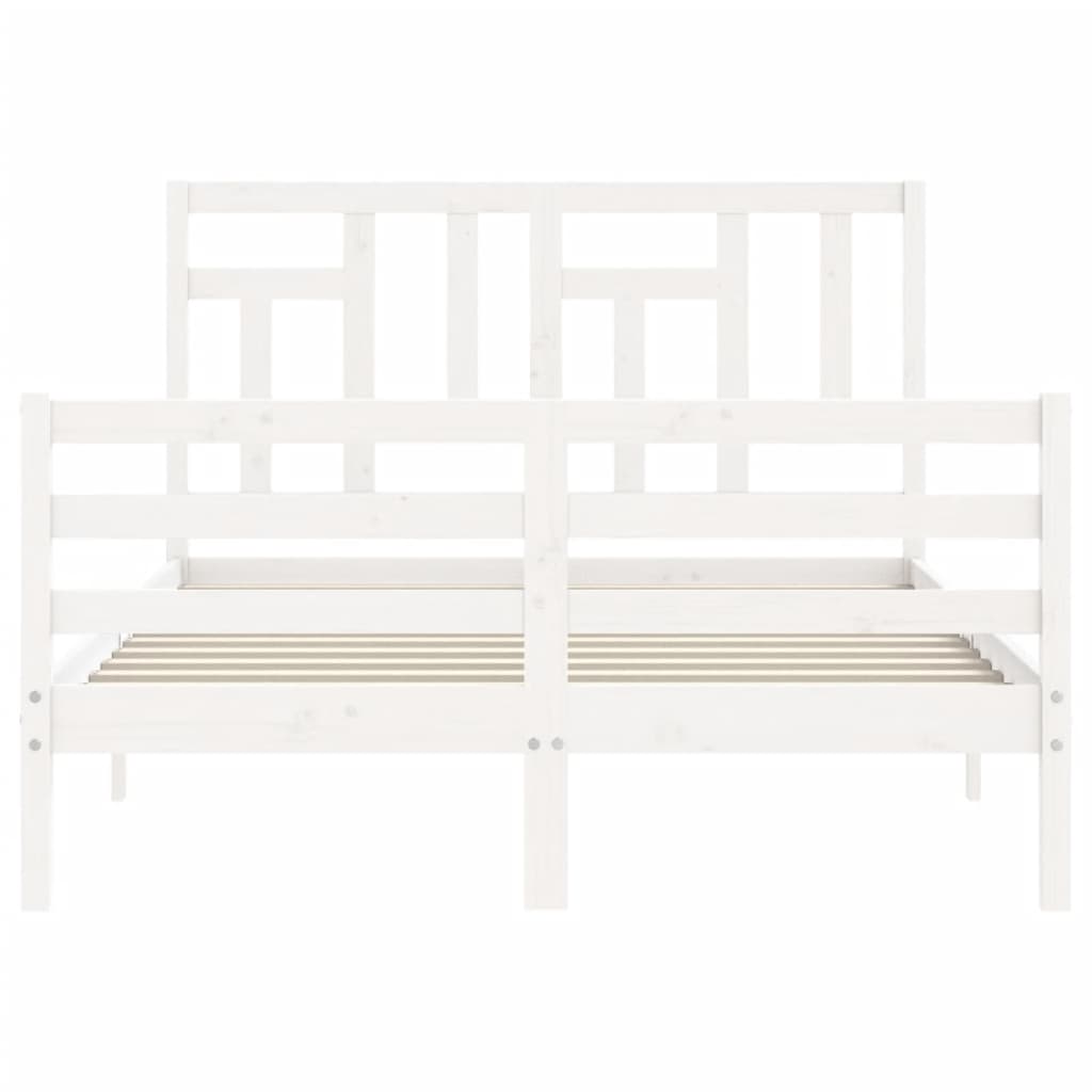 Cadre de lit sans matelas blanc 140x190 cm bois massif