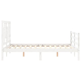 Cadre de lit sans matelas blanc 140x190 cm bois massif