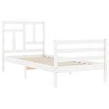 Cadre de lit sans matelas blanc 90x200 cm bois massif