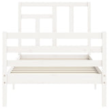 Cadre de lit sans matelas blanc 90x200 cm bois massif